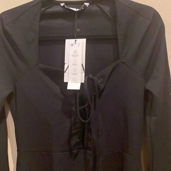 ZARA Midi Dress With Slit Strappy Cutout Top Long
Sleeve Black Dress - Picture 8 of 10